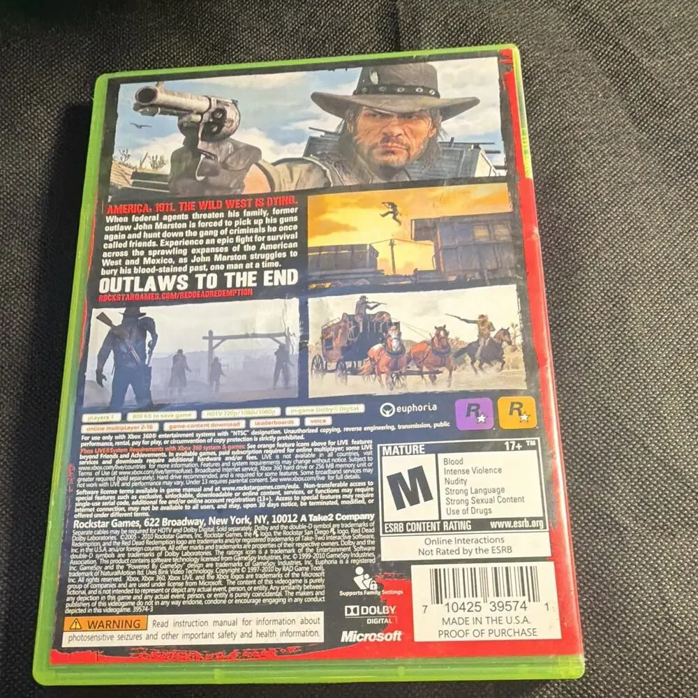 Rockstar Red Dead Redemption (2010) M Multiplayer Online - Xbox 360